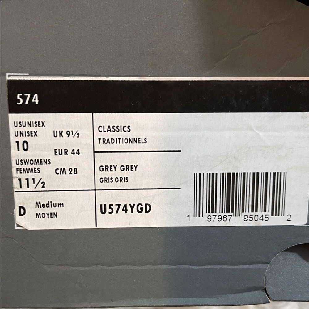 NEW BALANCE UNISEX U574YGD Rain Cloud Grey GREY & PURPLE SIZE 11.5 NEW - Picture 14 of 16